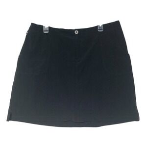 White Sierra Think Outside Skirt Skort Womens 3X Black Flat Front Side Slit Golf